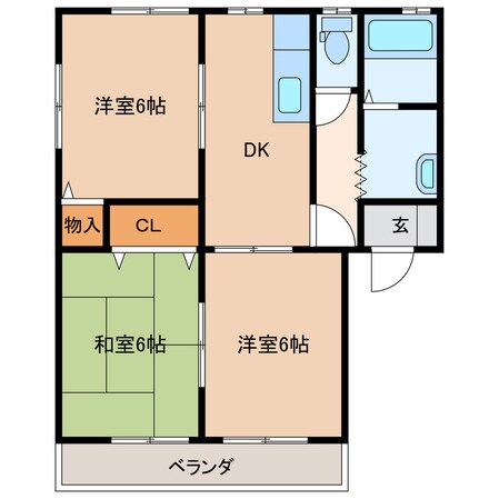 フルール　B棟の物件間取画像